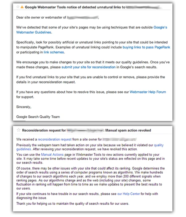 Google Search Console Messages